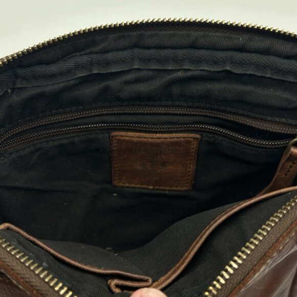 Harbour 2nd Anchor Soft Brown Leather Flap Boho Crossbody Messenger Bag Purse - Picture 10 of 12